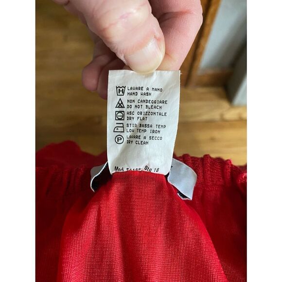 Red Stizzoli Pleated Pointelle Skirt Italy - Picture 8 of 12